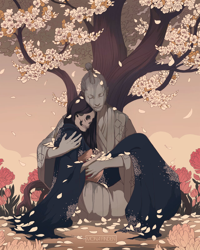 Skeleton Embracing a Person
