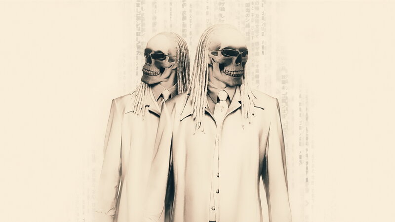 Skeleton Figures in Suits — Beige, Mysterious