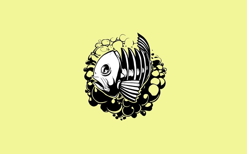 skeleton fish illustration