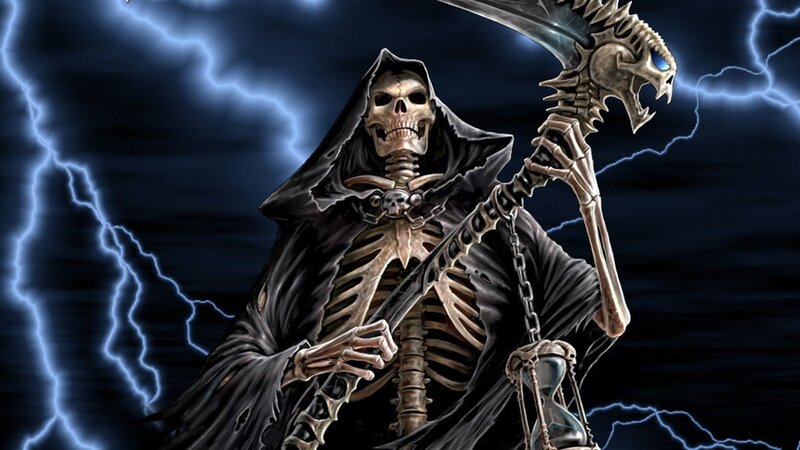 Skeleton Grim Reaper — Black, Dramatic