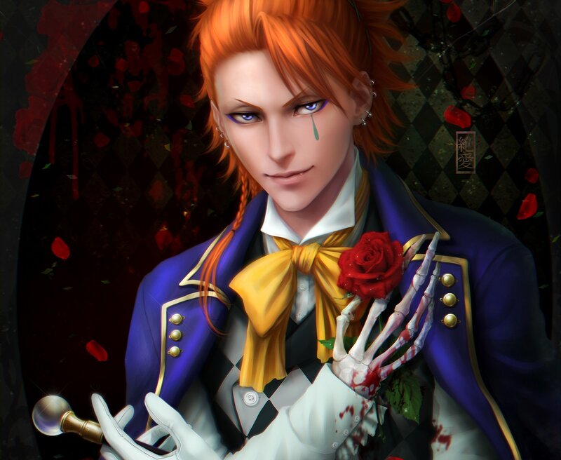 skeleton hand holding rose