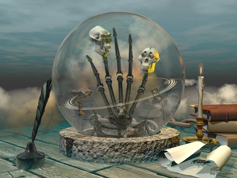 Skeleton Hand in Glass Dome
