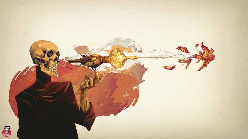 Skeleton Holding Wand