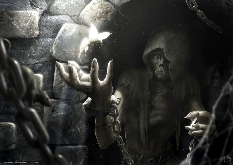 skeleton in a dungeon