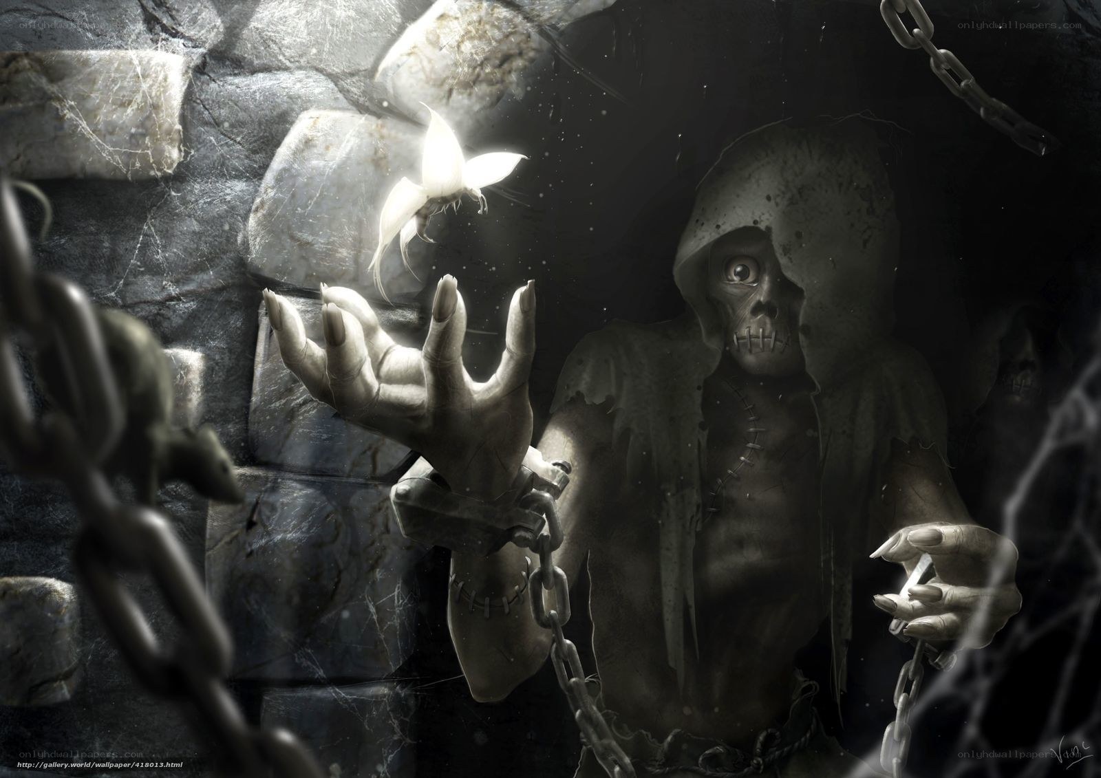 skeleton in a dungeon