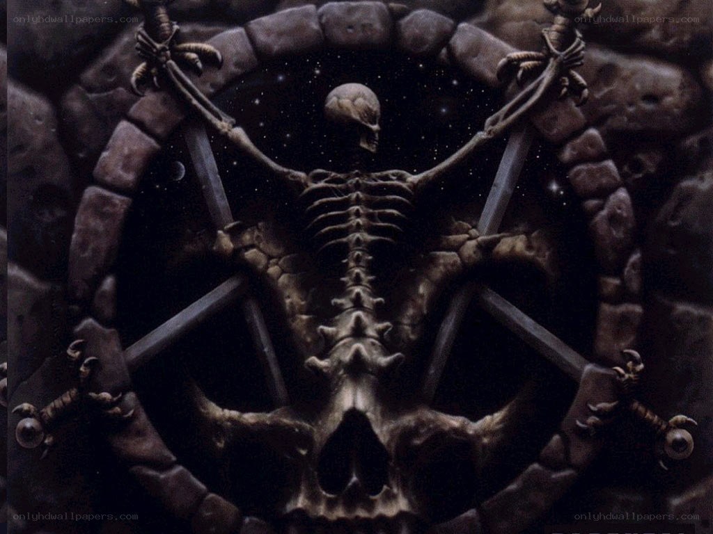 skeleton in a stone arch