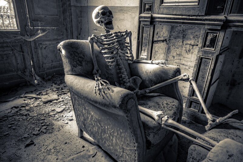 Skeleton in Armchair