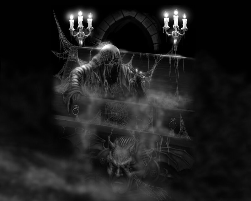 Skeleton in Coffin — Black