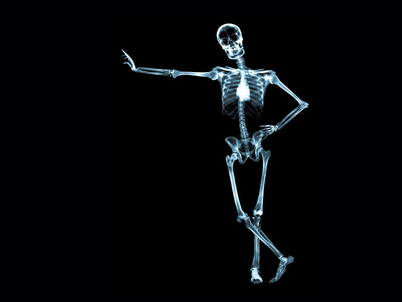 Skeleton in Dance Pose — Blue