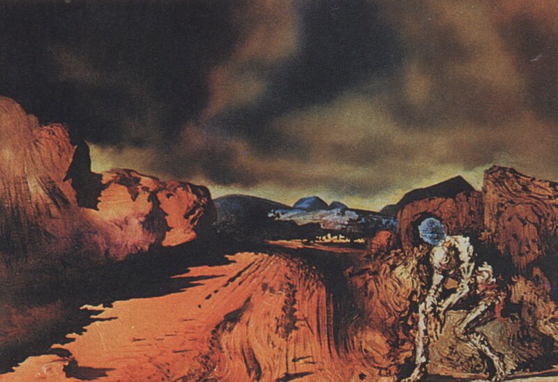 Skeleton in Desert Landscape — Brown