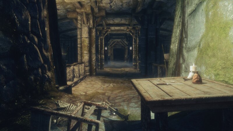 Skeleton in Dungeon — Brown, Dark, Eerie