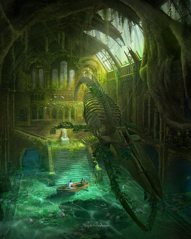 Skeleton in Flooded Hall