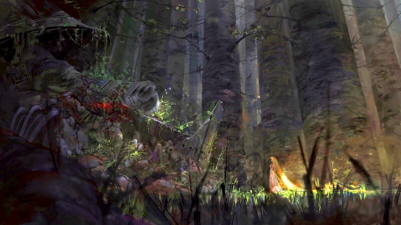 Skeleton in Forest — Green