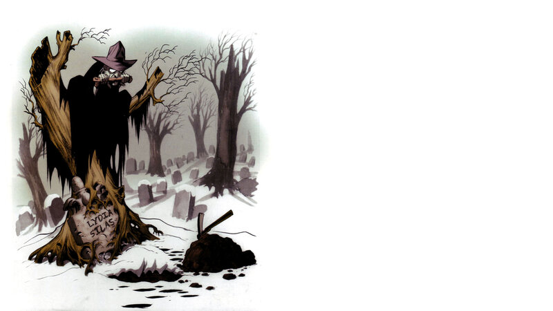 Skeleton in Graveyard — Brown