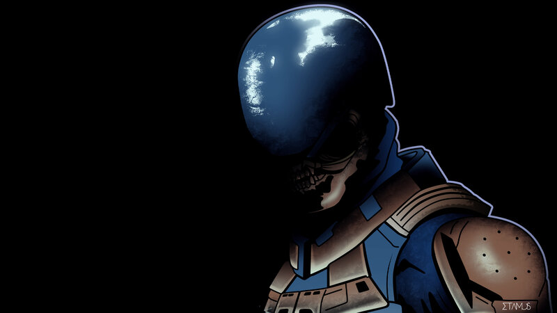 Skeleton in Helmet