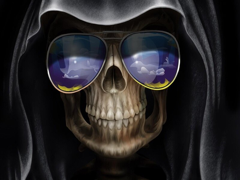 Skeleton in Hood — Black, Dark