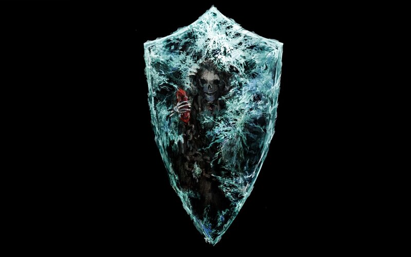 Skeleton in Ice Shield — Black