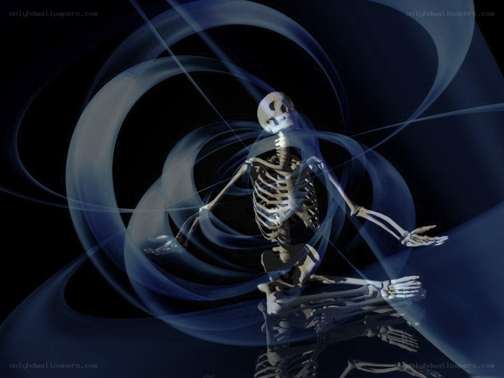 skeleton in meditative pose