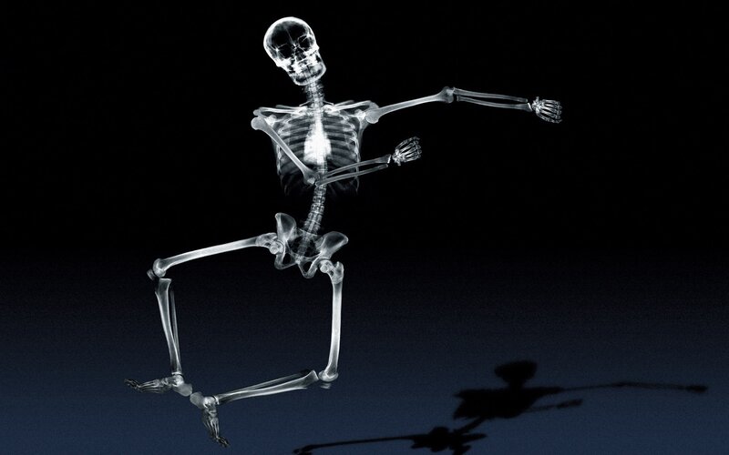 Skeleton in Motion — White