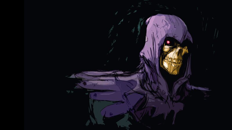 Skeleton in Purple Hood — Dark, Ominous