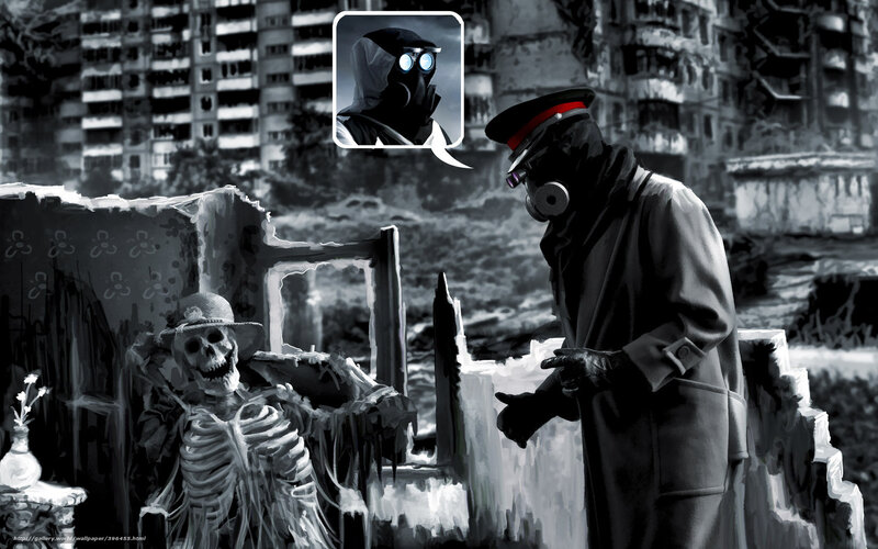 Skeleton in Ruined Room