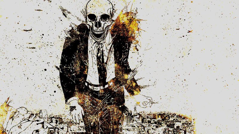 Skeleton in Suit — Black, Dramatic