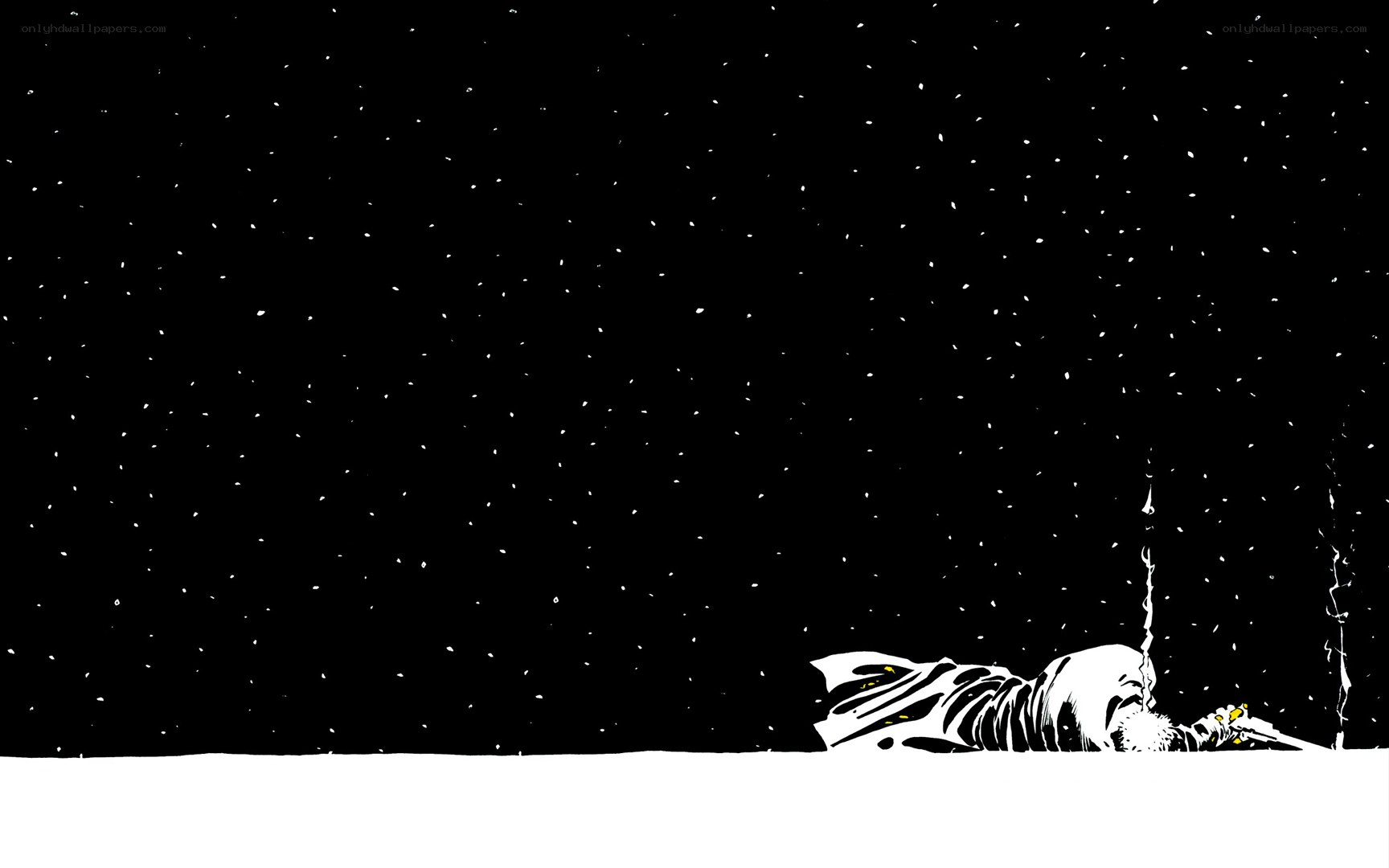 skeleton in the snow