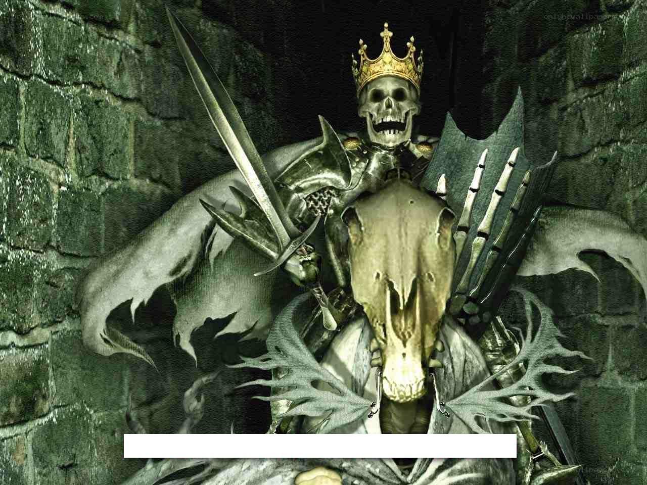 skeleton king in a dungeon