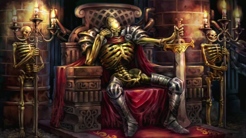 skeleton king on a throne