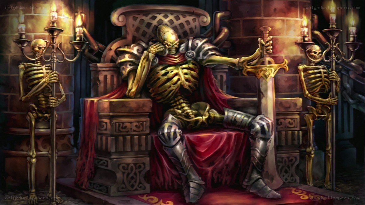 skeleton king on a throne