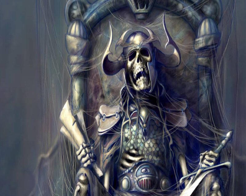 Skeleton King on Throne — Gray