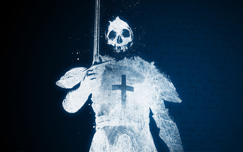 skeleton knight with cross