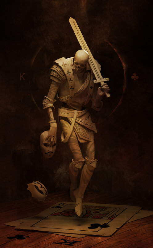 Skeleton Knight with Sword — Brown