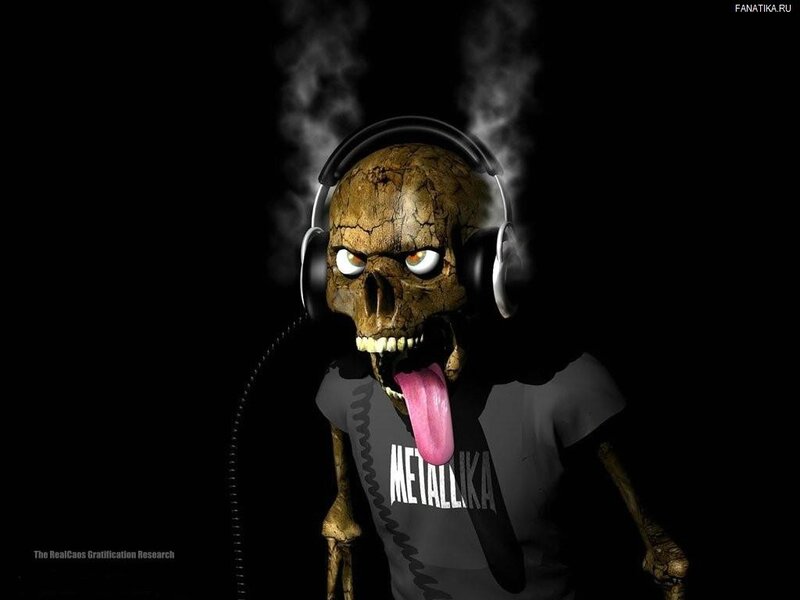 skeleton listening to music