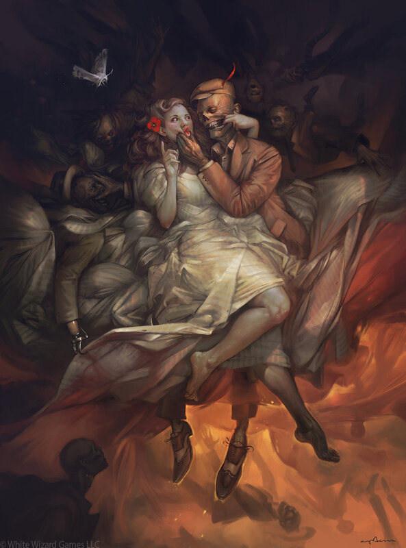 Skeleton Man Holding Woman