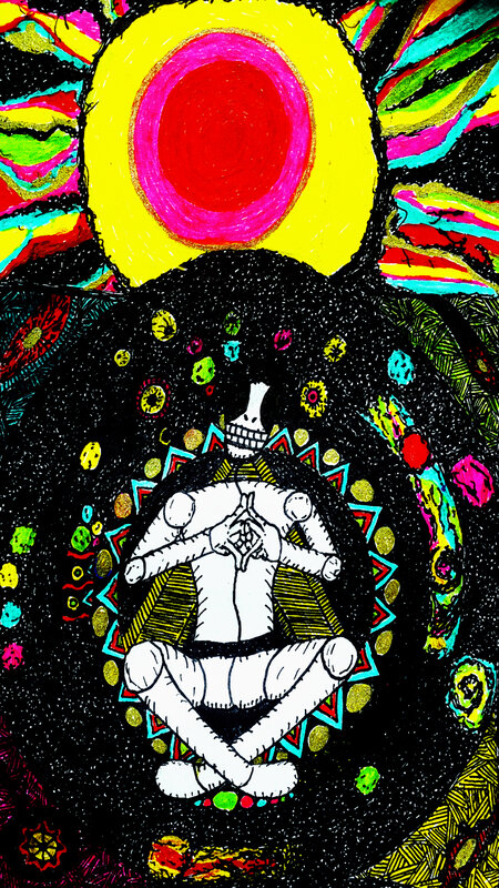 Skeleton Meditating Figure