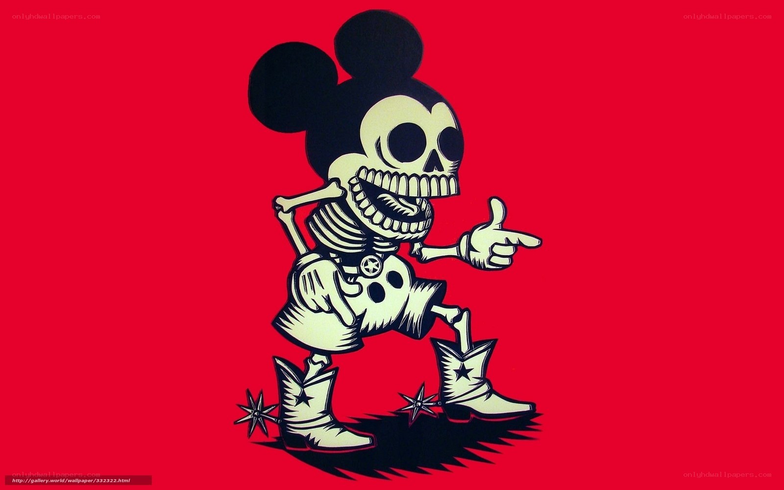 skeleton mickey mouse cowboy