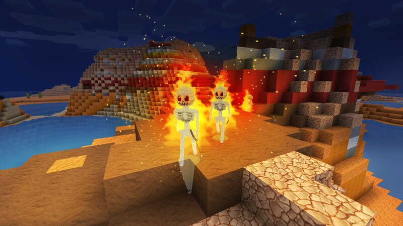 Skeleton Mobs in Fire