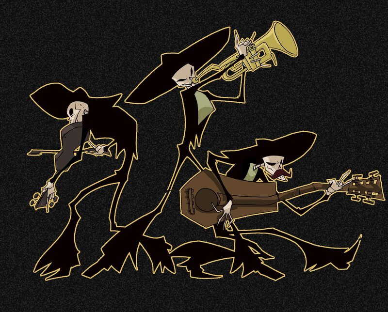 Skeleton Musicians — Black