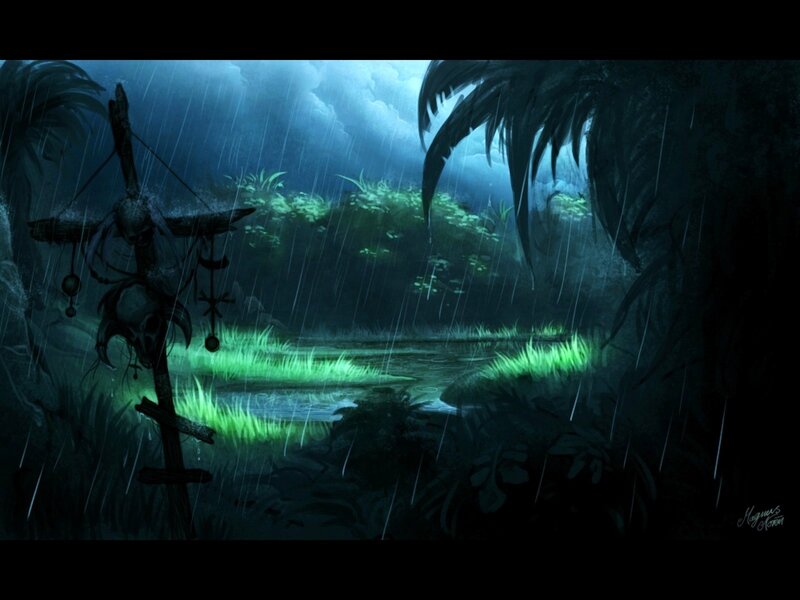 Skeleton on Cross in Jungle