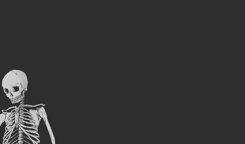 skeleton on dark background