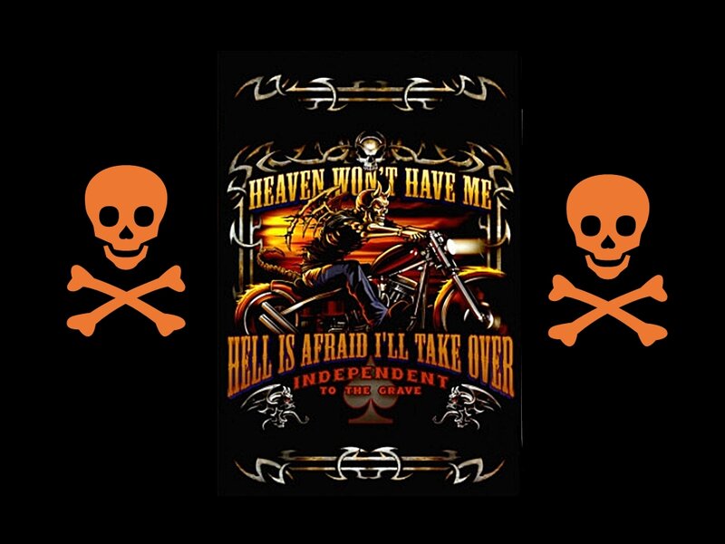 Skeleton on Motorcycle — Black, Dark