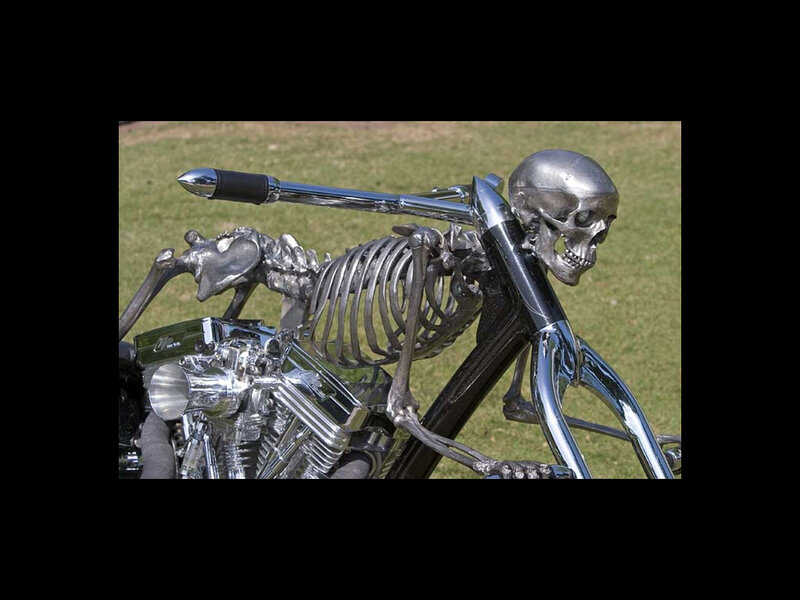 Skeleton on Motorcycle