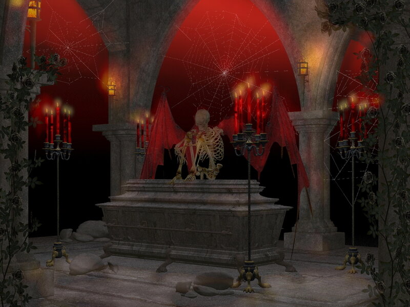 Skeleton on Tomb
