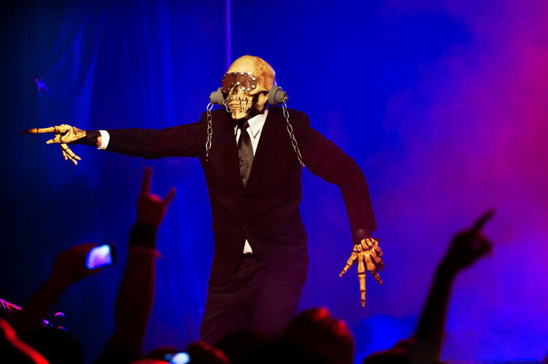Skeleton Performer on Stage