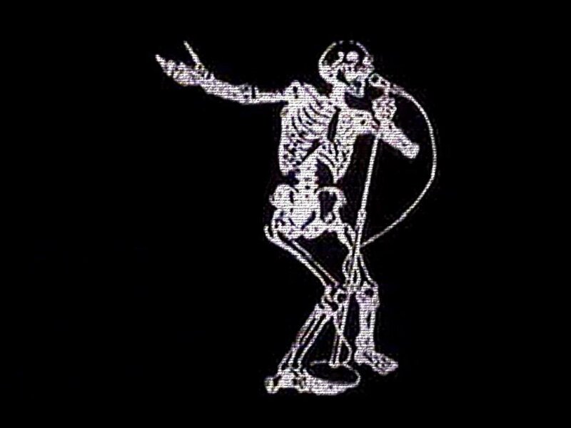 skeleton performing on stage
