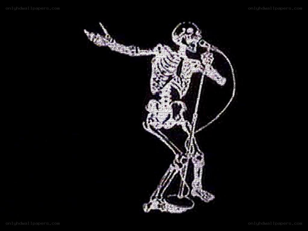 skeleton performing on stage