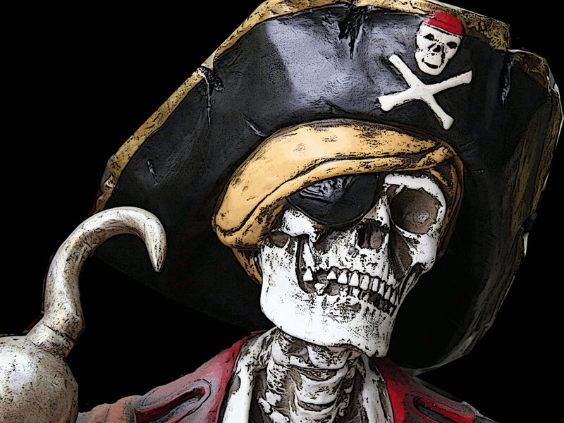 Skeleton Pirate Figure — Black