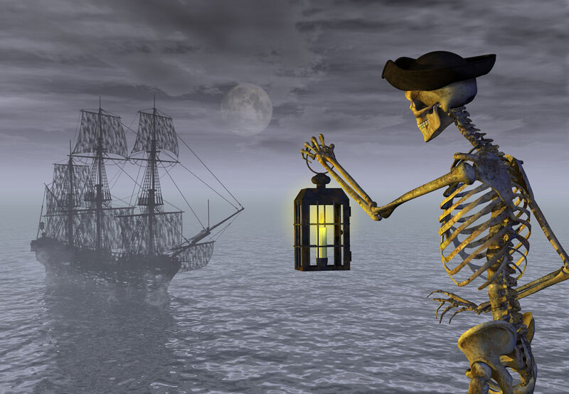 Skeleton Pirate with Lantern
