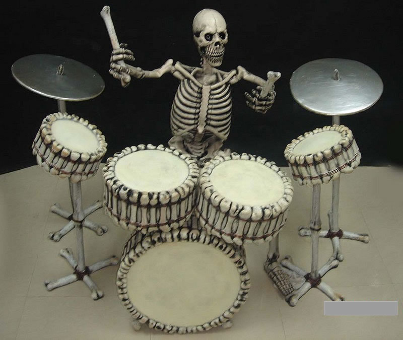 Skeleton Playing Drums